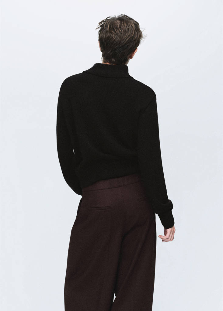 Pullover mit geknöpftem Stehkragen
