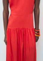 Robe Longue Ourlet Froncé