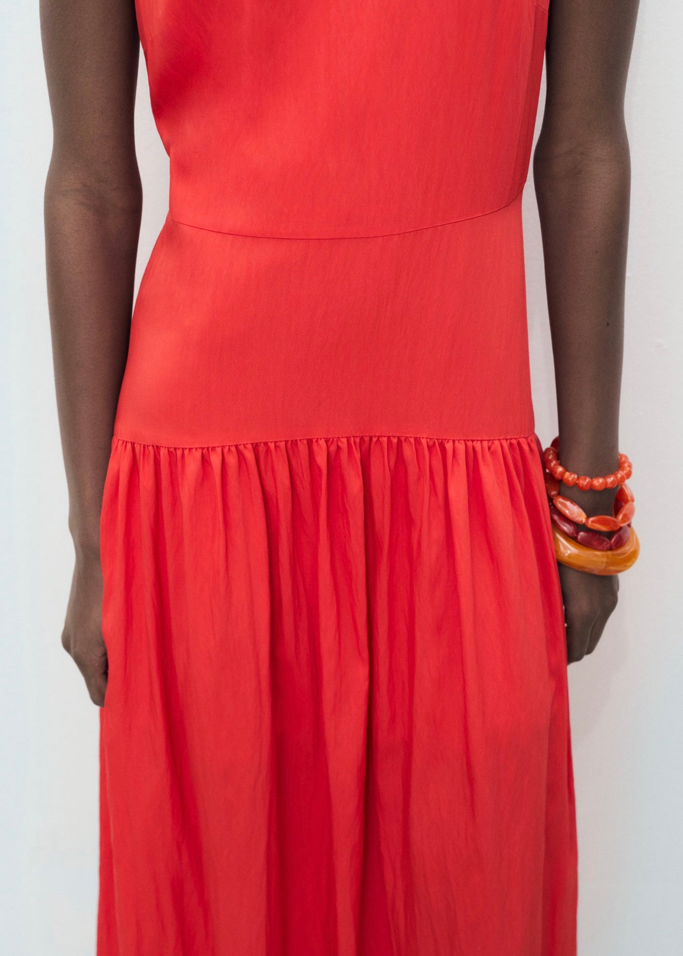Robe Longue Ourlet Froncé