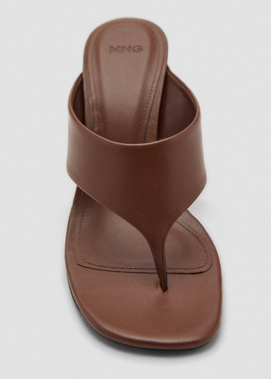 Sandales En Cuir À Talon Compensé Contrastant