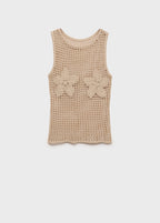 Top En Crochet Brodé À Fleurs