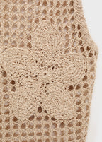 Top En Crochet Brodé À Fleurs