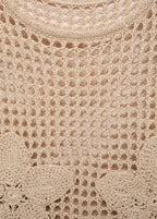 Top En Crochet Brodé À Fleurs
