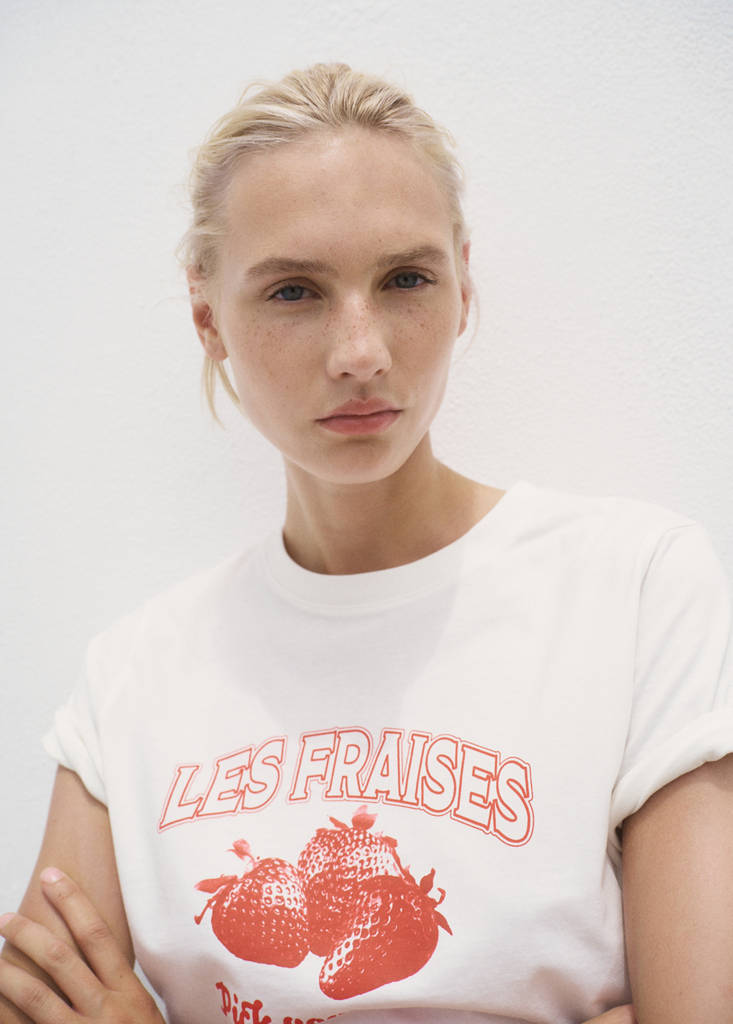 Mønstret bomulds-T-shirt