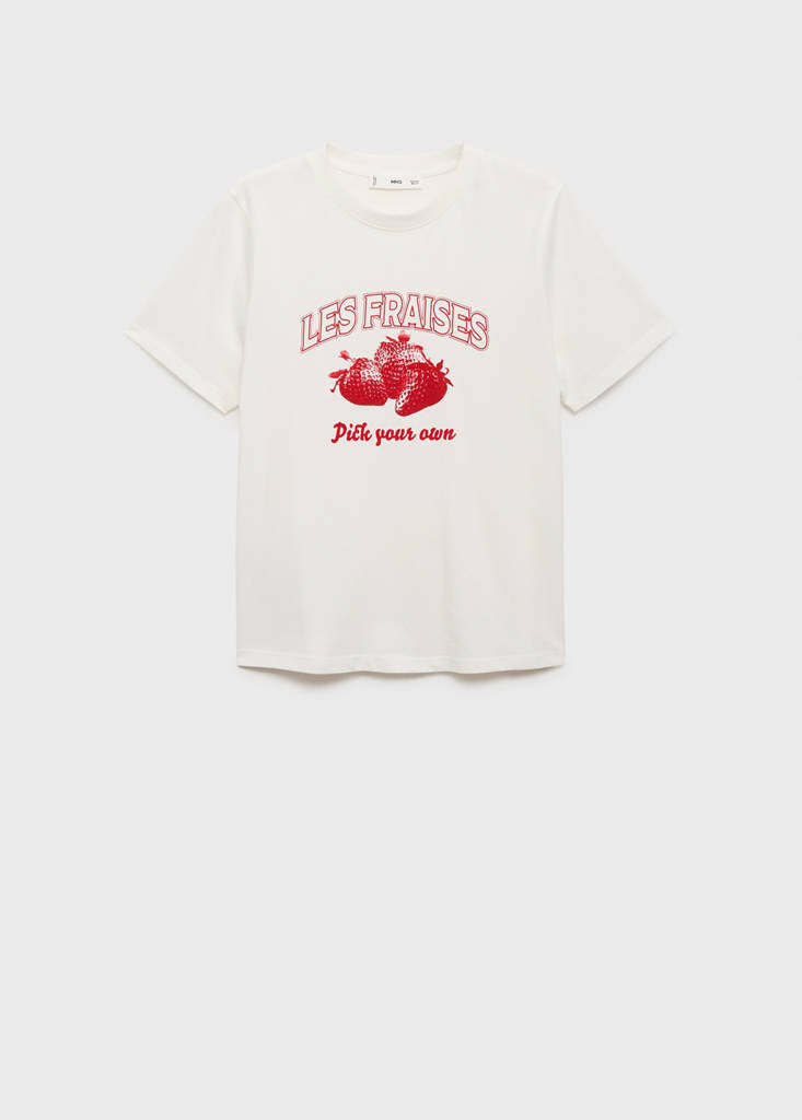Mønstret bomulds-T-shirt