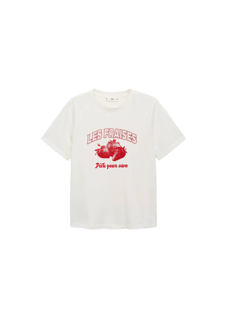 Mønstret bomulds-T-shirt