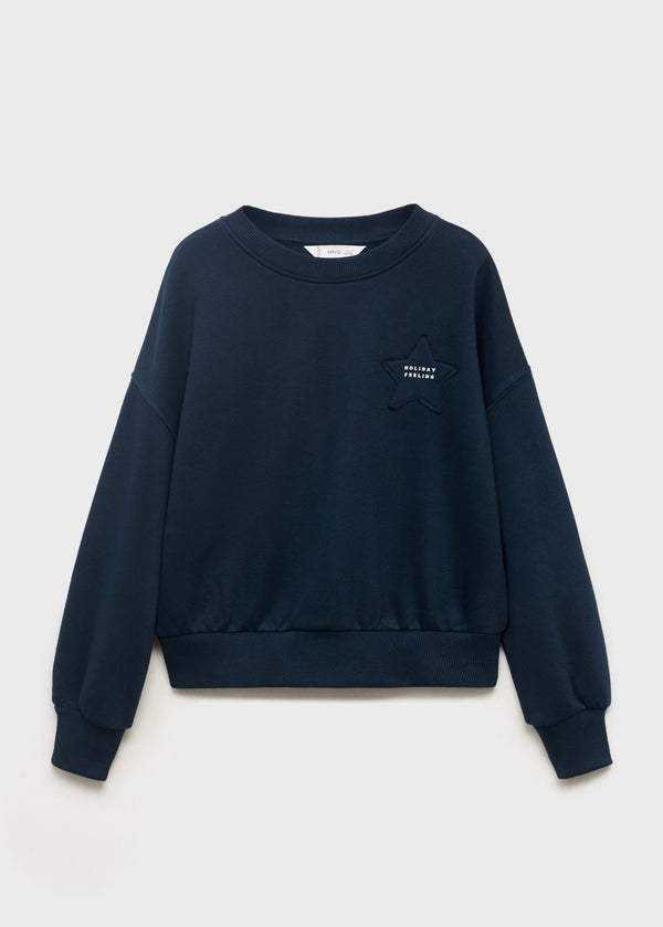 Sweat Patch Bleu Marine - Fille