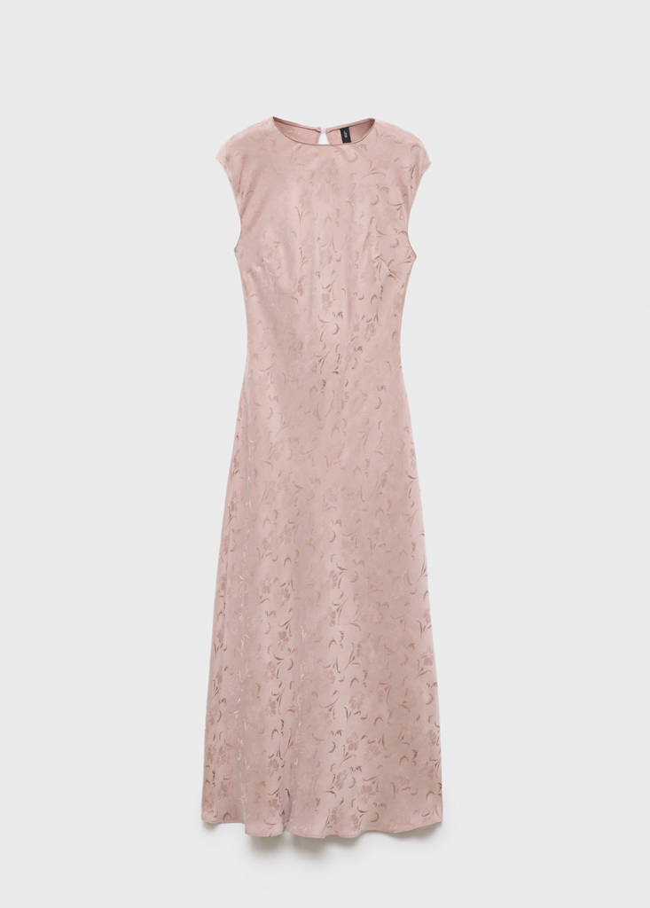 Jacquard-Kleid mit Blumenmuster in Satin-Optik
