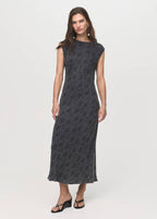 Vestido Jacquard Floral Satinado