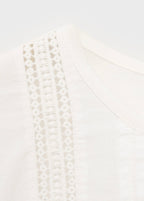 T-Shirt Coton Détails Ajourés