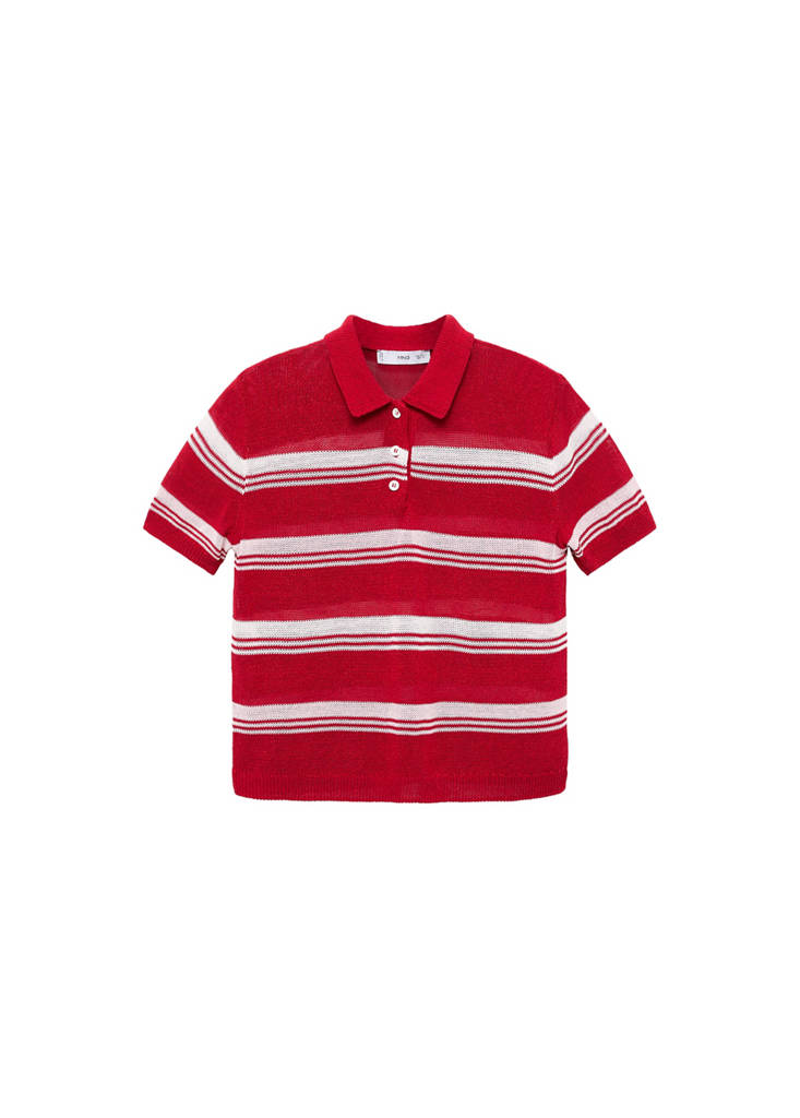 Gestreifter Pullover mit Polokragen