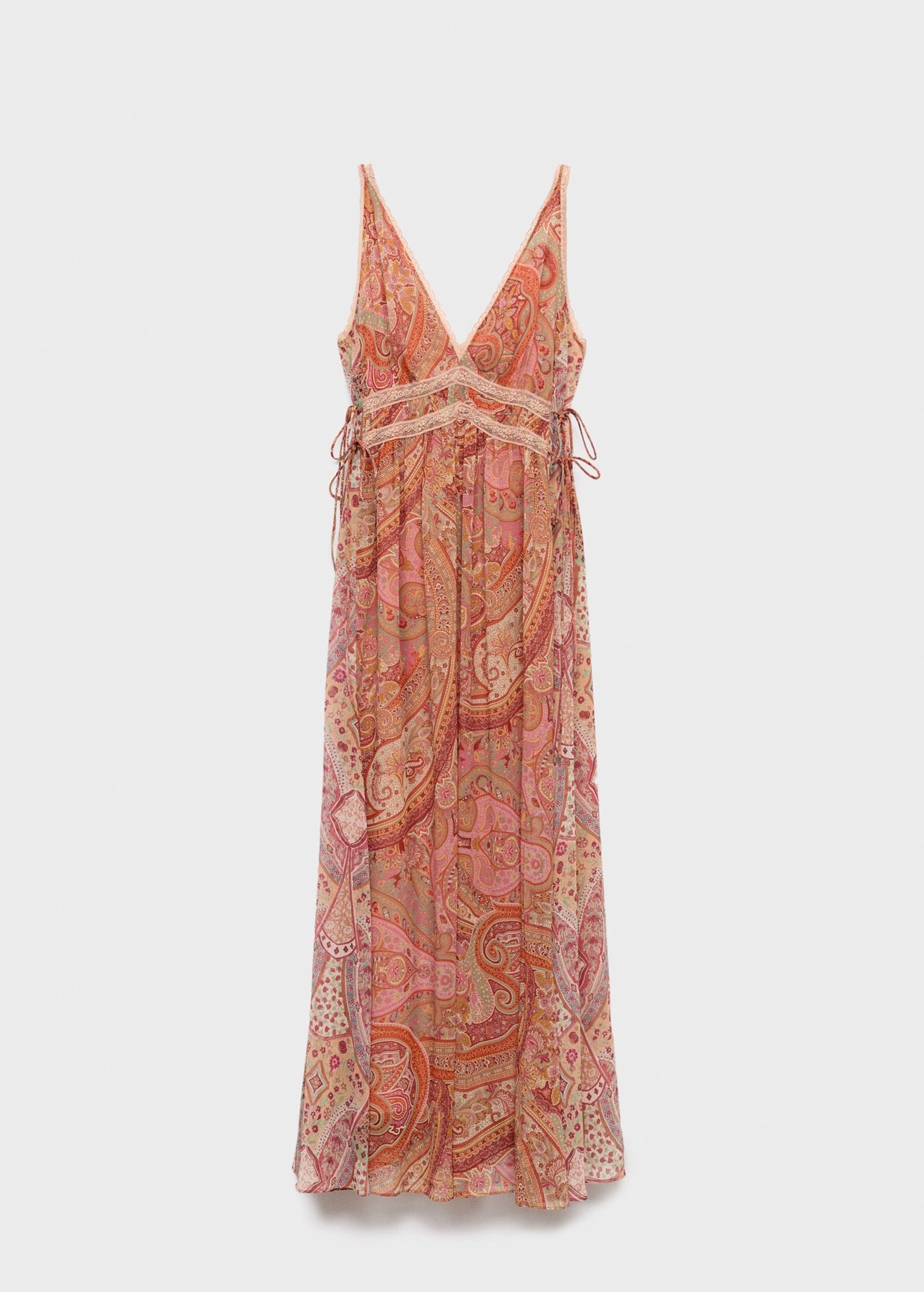 Robe Imprimé Cachemire Dentelle Rapportée
