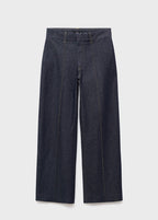 Jean Style Jupe-Culotte Taille Haute Avec Coutures