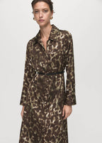 Vestido Camisero Estampado con Cinturón