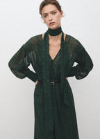 Bedrucktes Kleid Mit Schal
