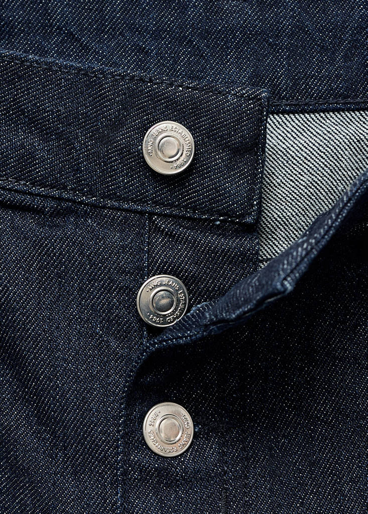 Low-Rise Straight-Leg Button Jeans