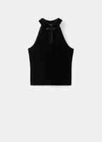 Top Velours Col Halter Brandebourg