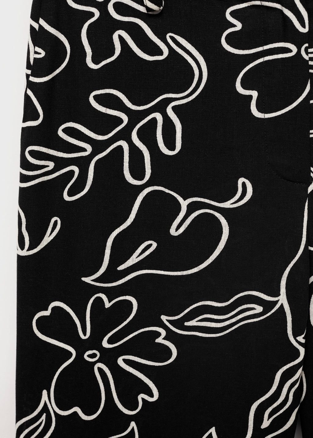 Pantalon Lin Mélangé Imprimé À Fleurs