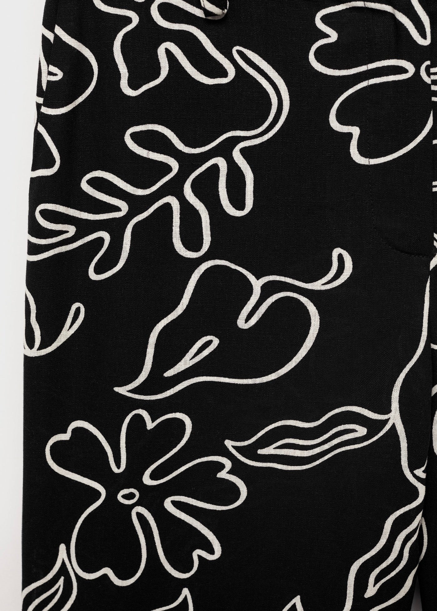 Pantalon Lin Mélangé Imprimé À Fleurs