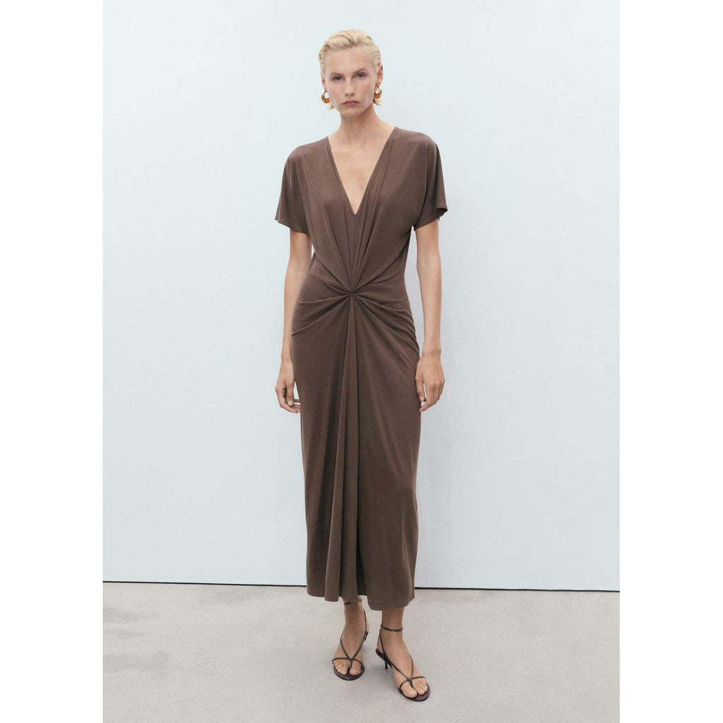 Robe Col V Froncé