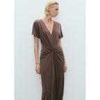 Robe Col V Froncé