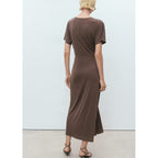 Robe Col V Froncé