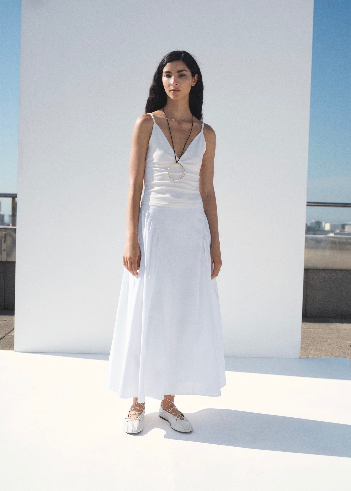 Top Coton Décolleté En V
