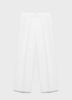 Pantalon Mélange De Lin Pinces