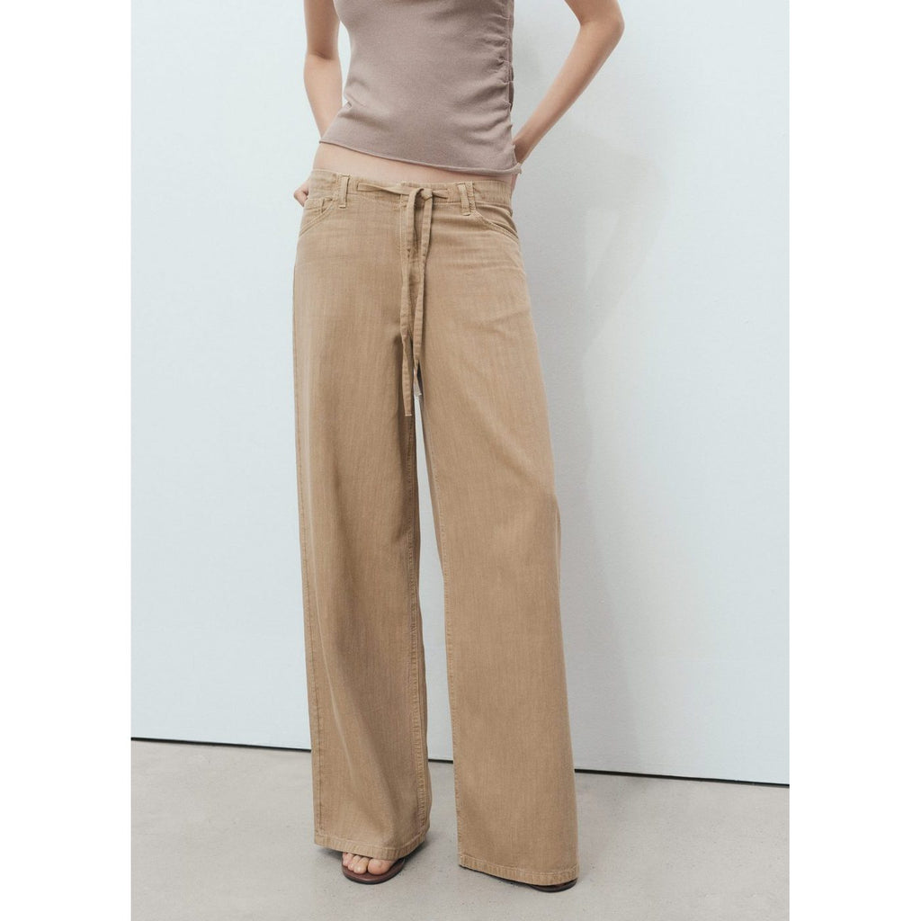 Pantalón Denim Wide Leg Cinturón