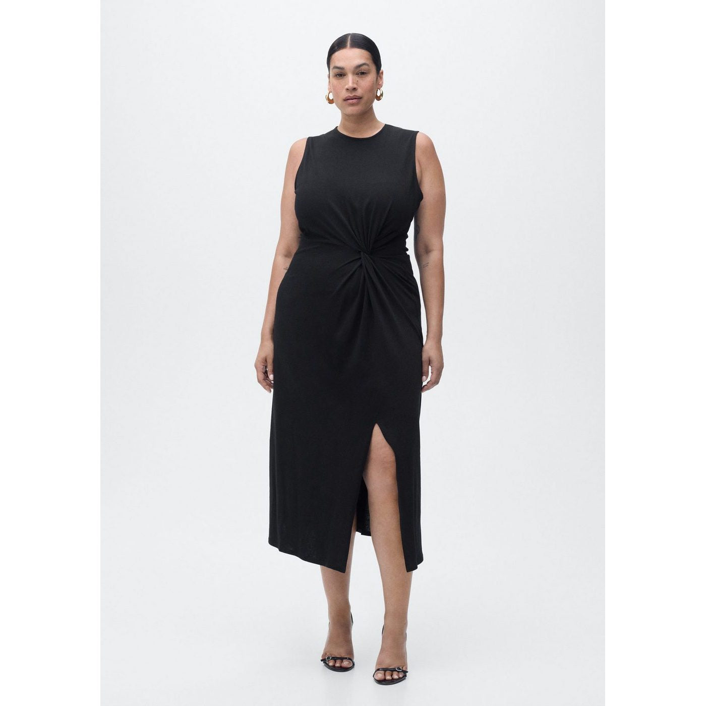 Robe Midi En Coton Froncé