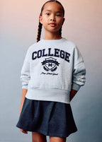 Sweat Cambri Gris Moyen Chiné - Fille