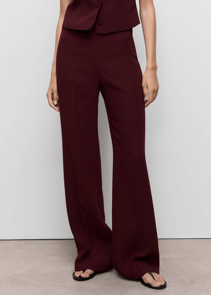 Pantalón de traje recto de tiro medio