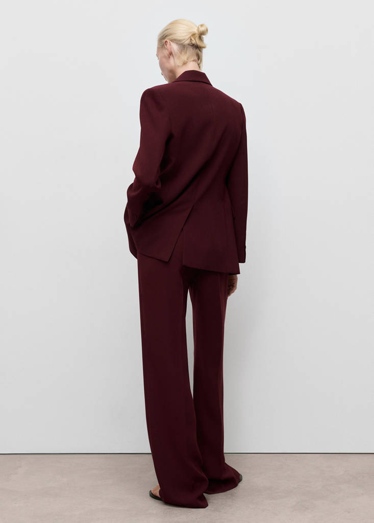 Pantalón de traje recto de tiro medio
