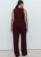 Pantalón de traje recto de tiro medio