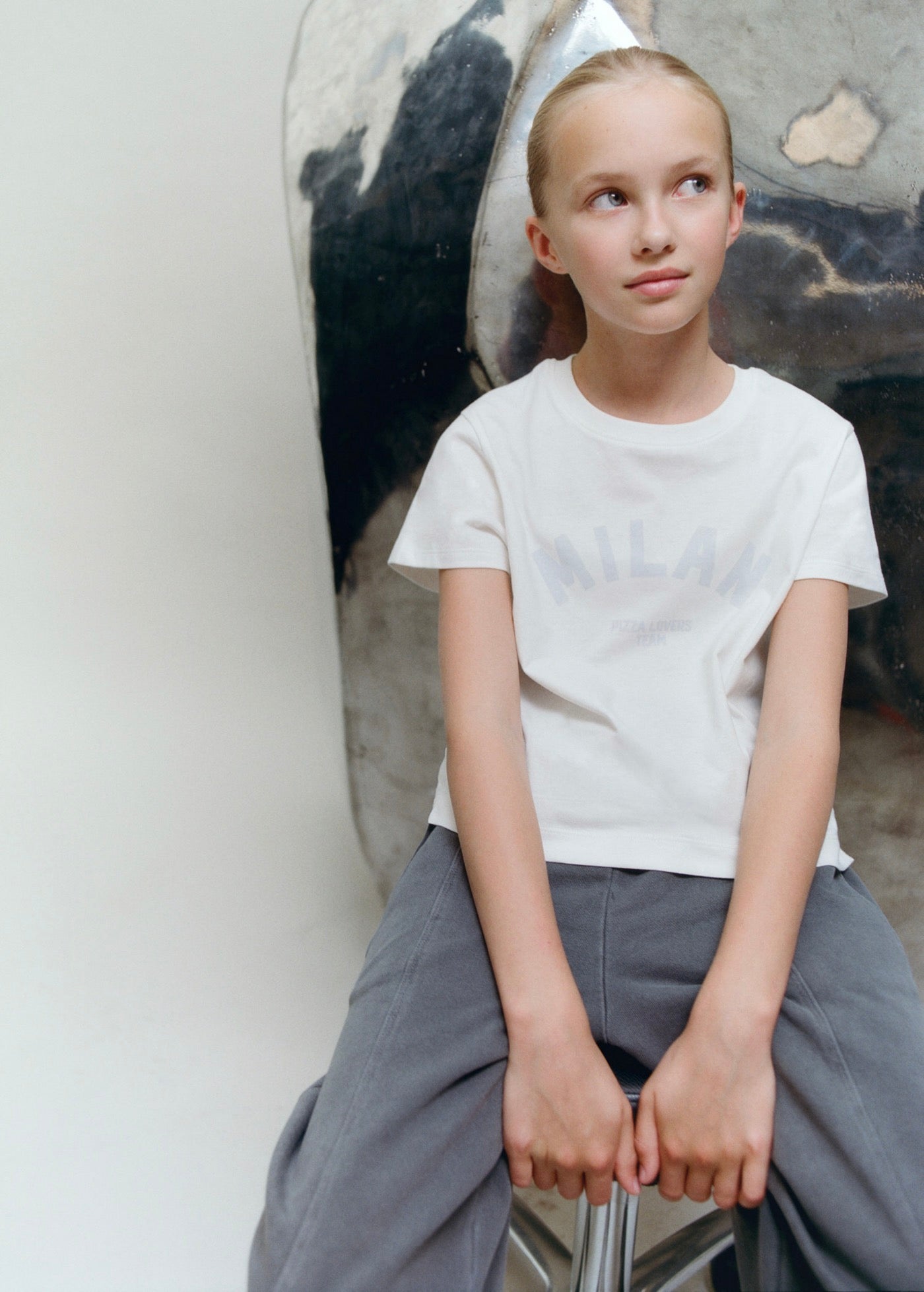 T-Shirt Celeste Bleu Ciel - Fille