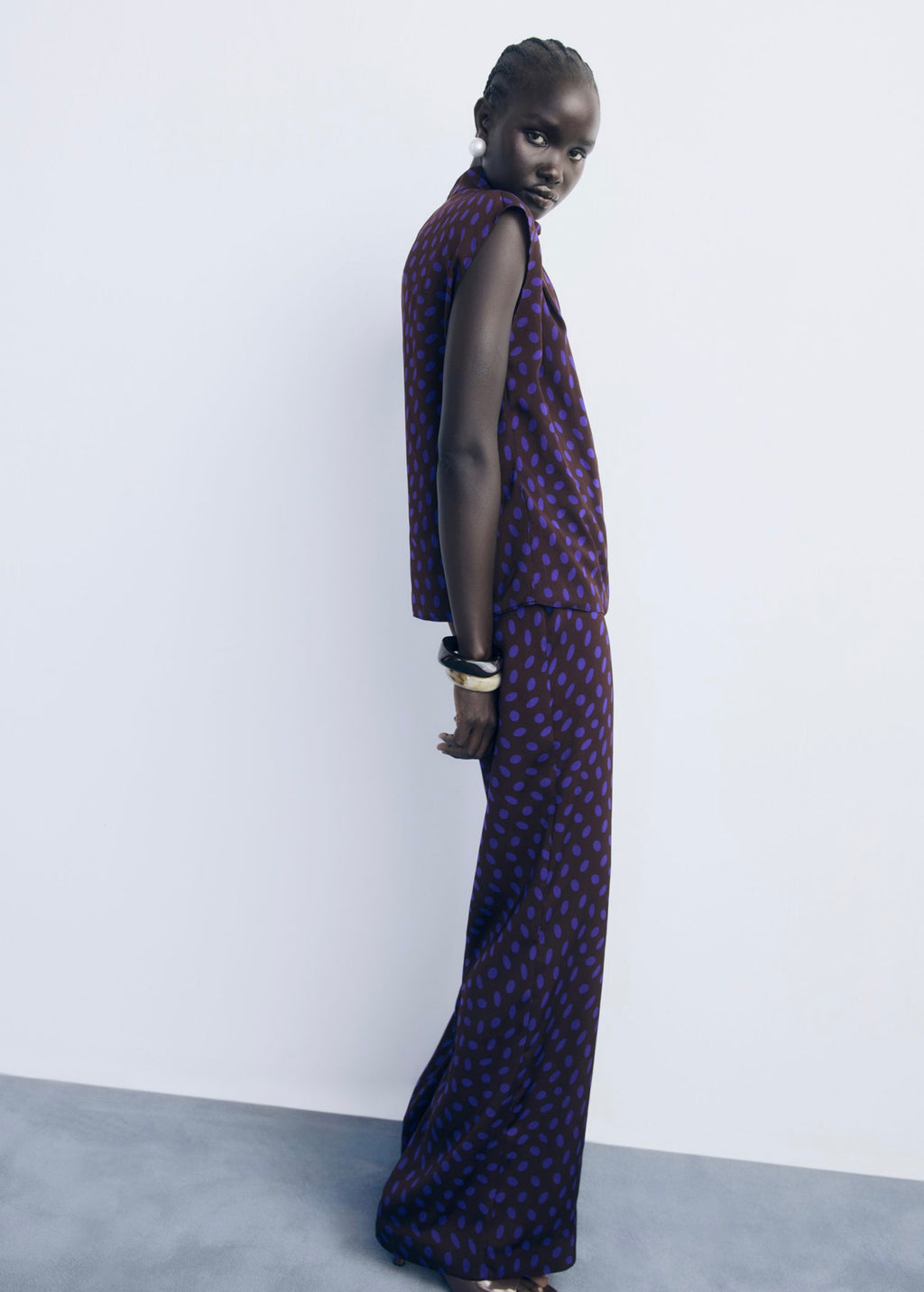 Blouse À Pois Col Bénitier