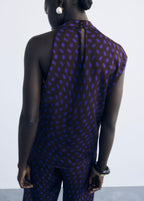 Blouse À Pois Col Bénitier