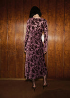 Abito Jacquard Floreale con Maniche a Campana