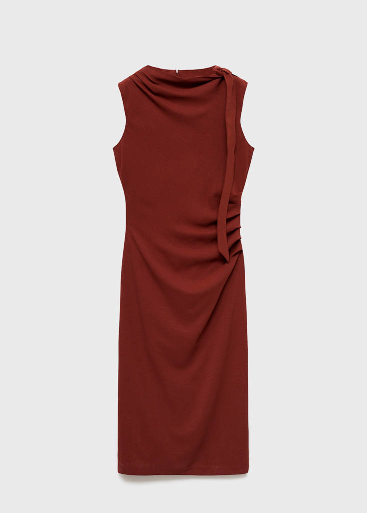 Vestido Fruncido Detalle Nudo