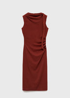 Vestido Fruncido Detalle Nudo