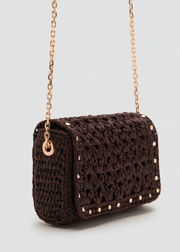 Mini Sac Bandoulière En Fibre Naturelle