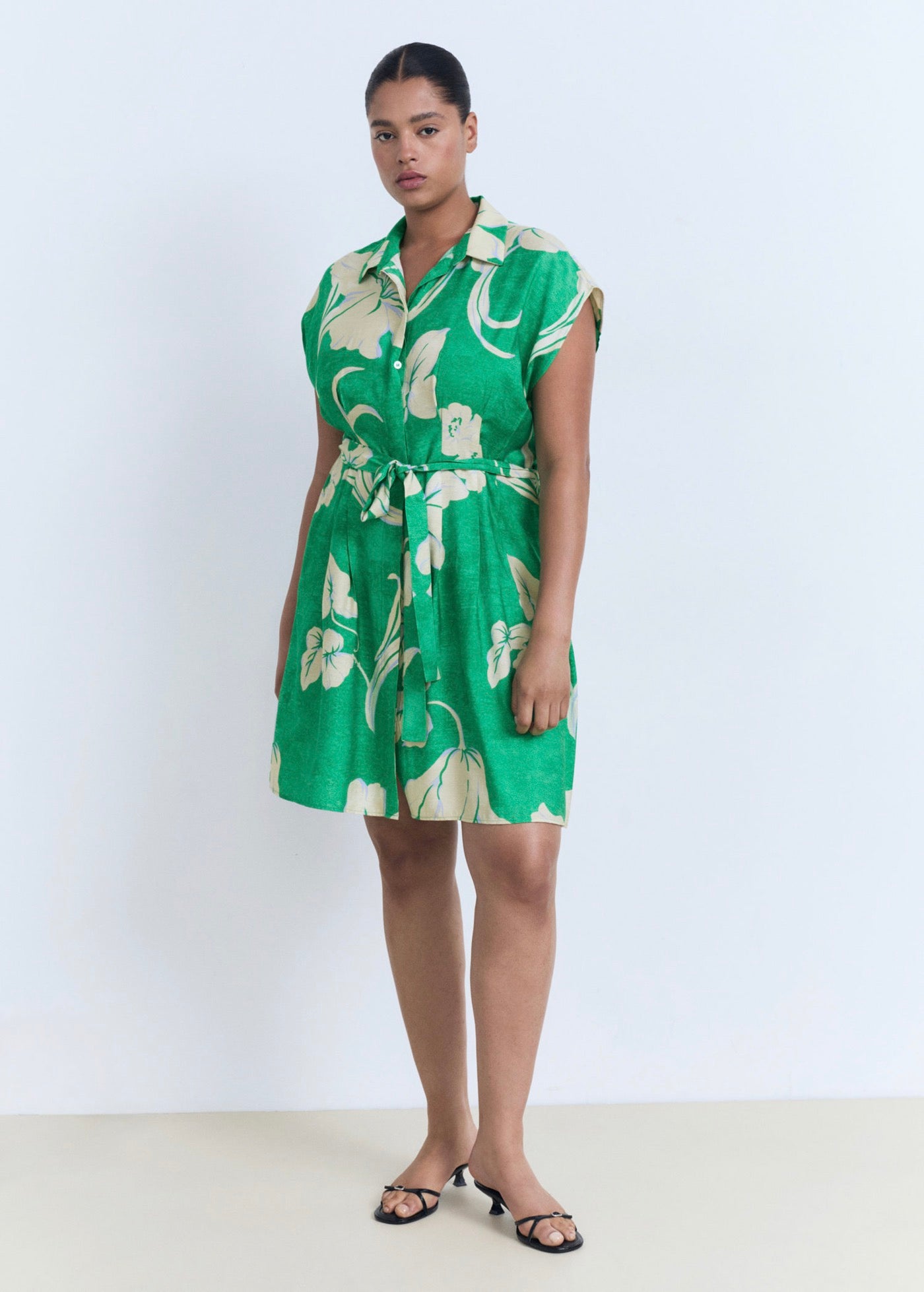 Robe Imprimée Avec Ceinture