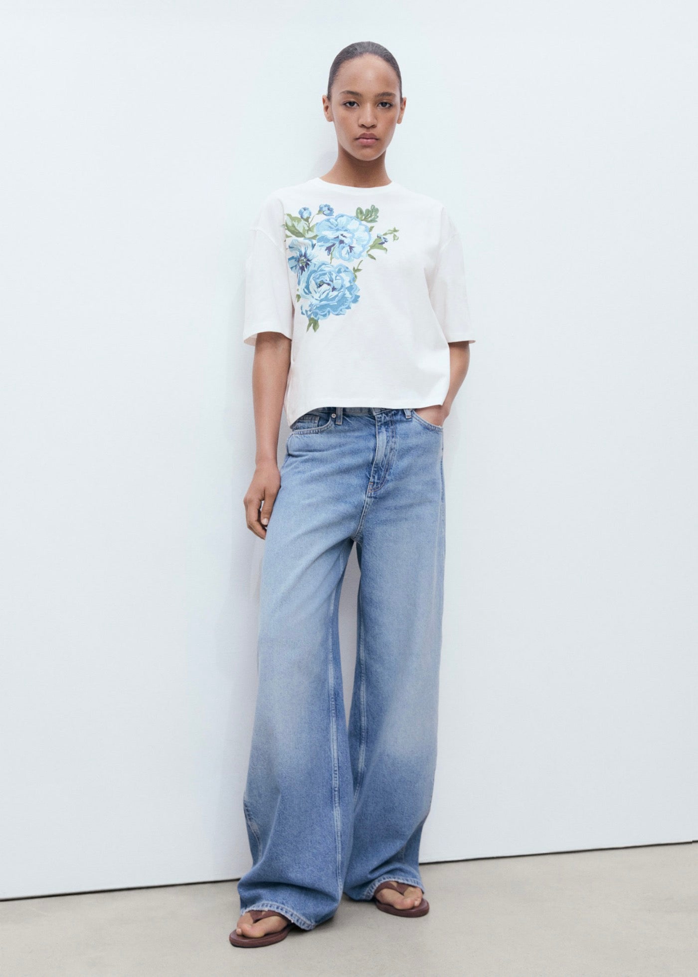 T-Shirt Coton Imprimé Fleur
