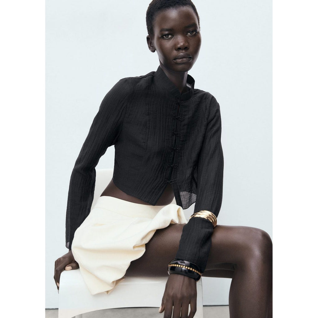 Blusa mandarina - Negro