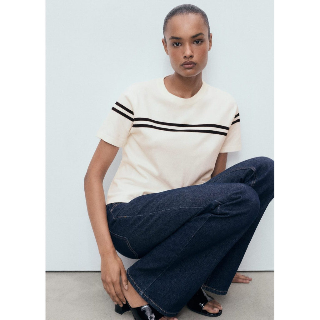 Pull-Over Rayures Manches Courtes