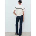 Pull-Over Rayures Manches Courtes