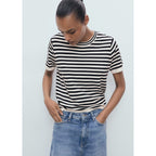 Pull-Over Rayures Manches Courtes
