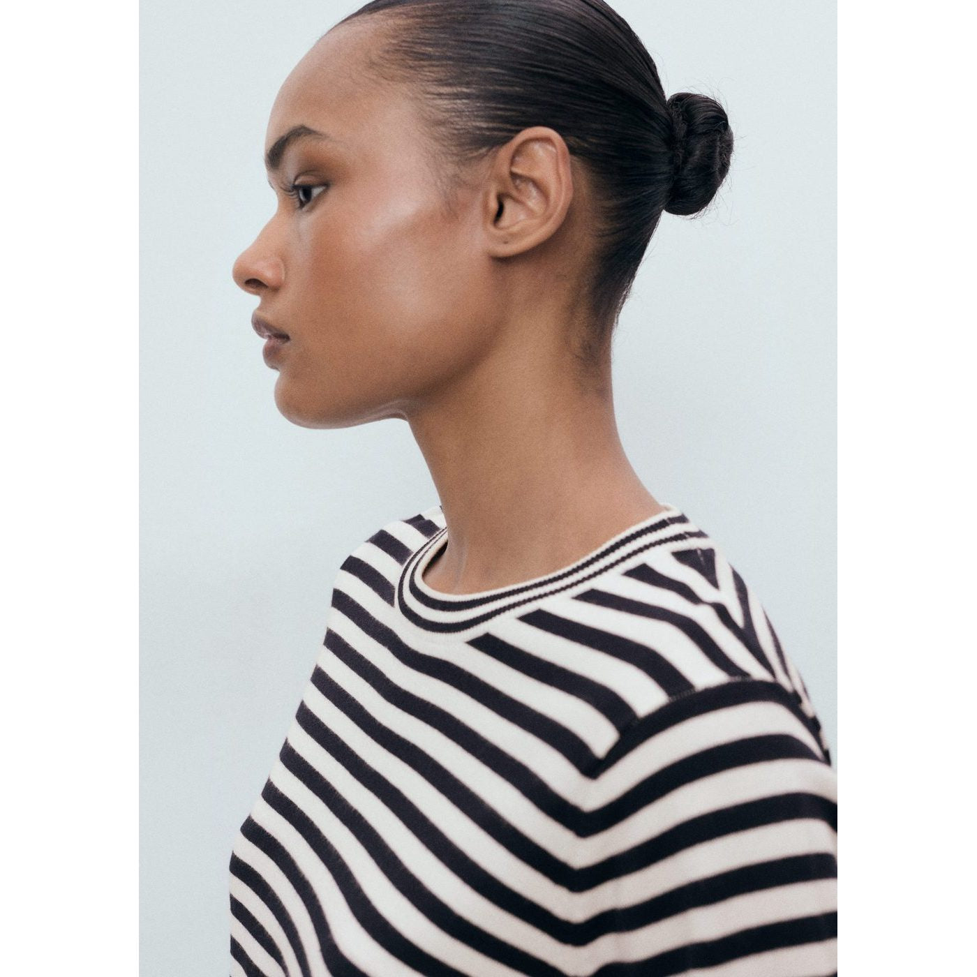 Pull-Over Rayures Manches Courtes