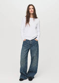 Barrel-jeans med snørehuller