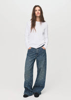 Barrel-jeans med snørehuller